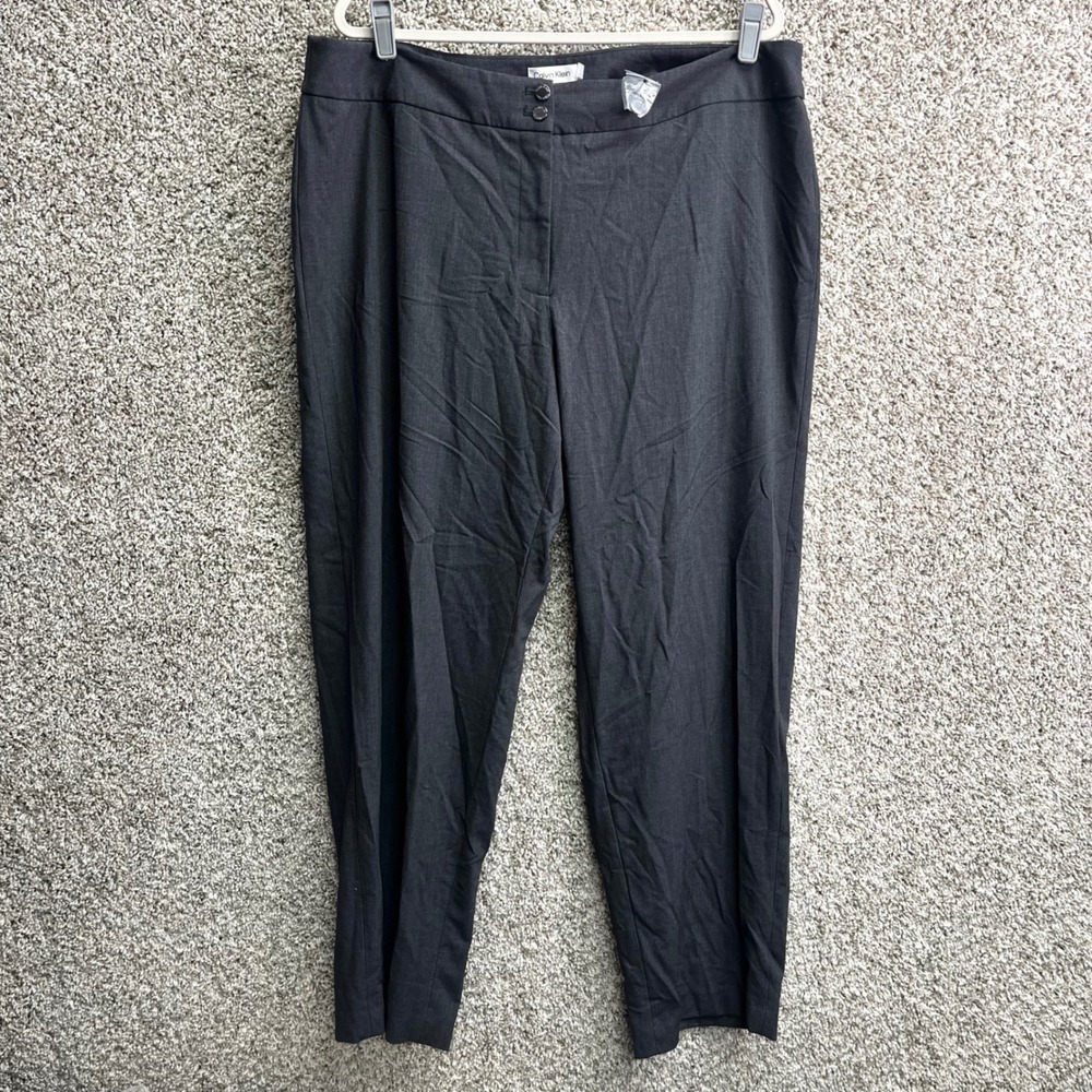 Calvin Klein Dress Pants Women's 18W Gray Traditional Fit Straight Leg‎ New